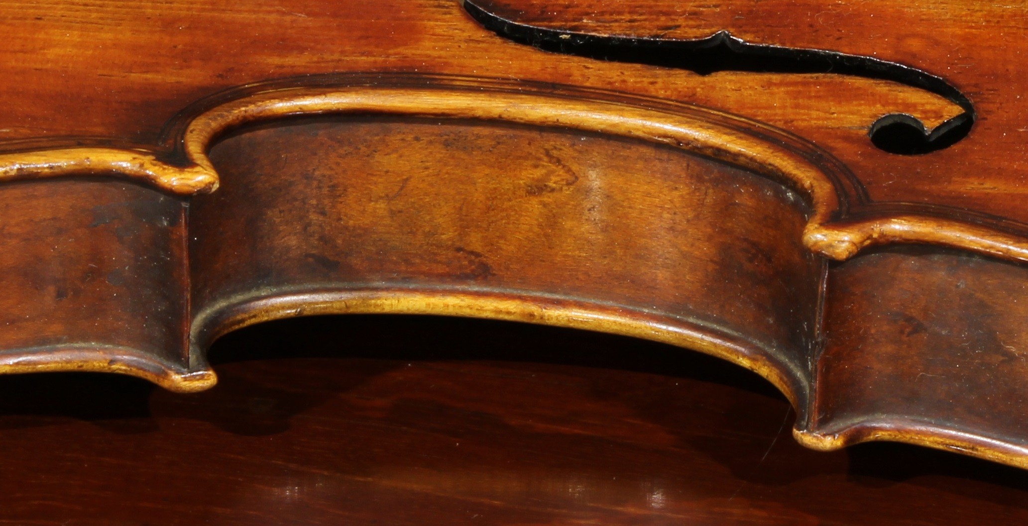 A violin, the two-piece maple back 35.5cm long excluding button, paper label printed Copy of Gio - Image 5 of 14