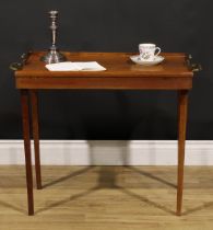 An Edwardian mahogany butler’s carry-and-stand serving tray, The Osterley Table Tray, rectangular