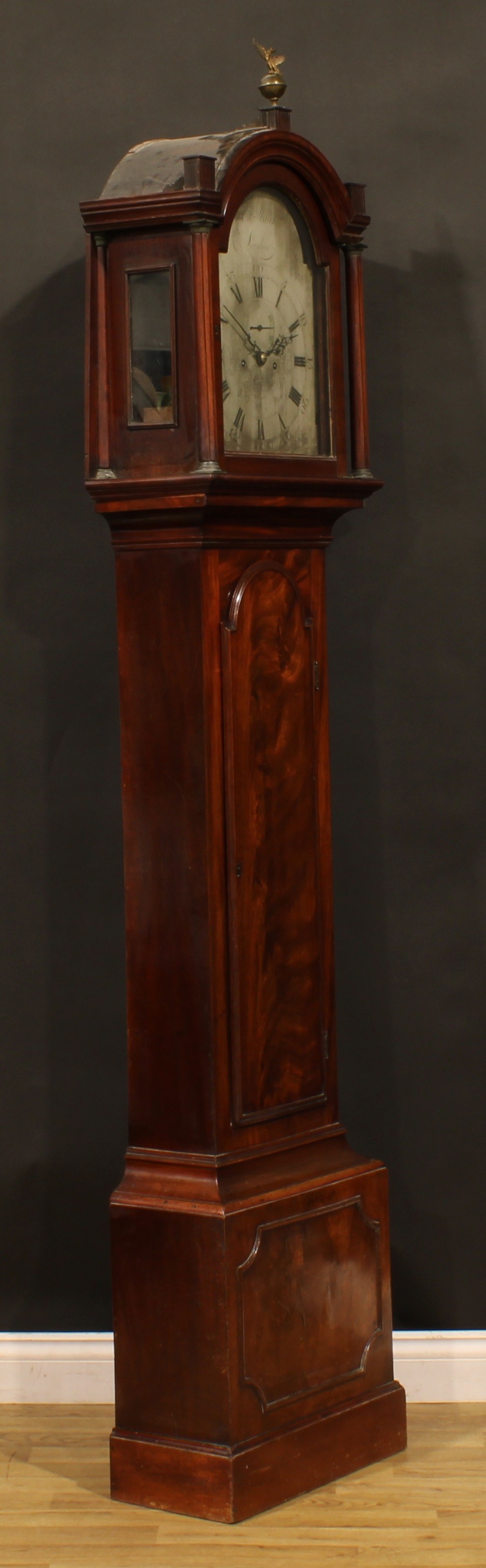 A George III mahogany longcase clock, 30cm arched silvered dial inscribed Fredk Miller (Frederick - Image 2 of 6