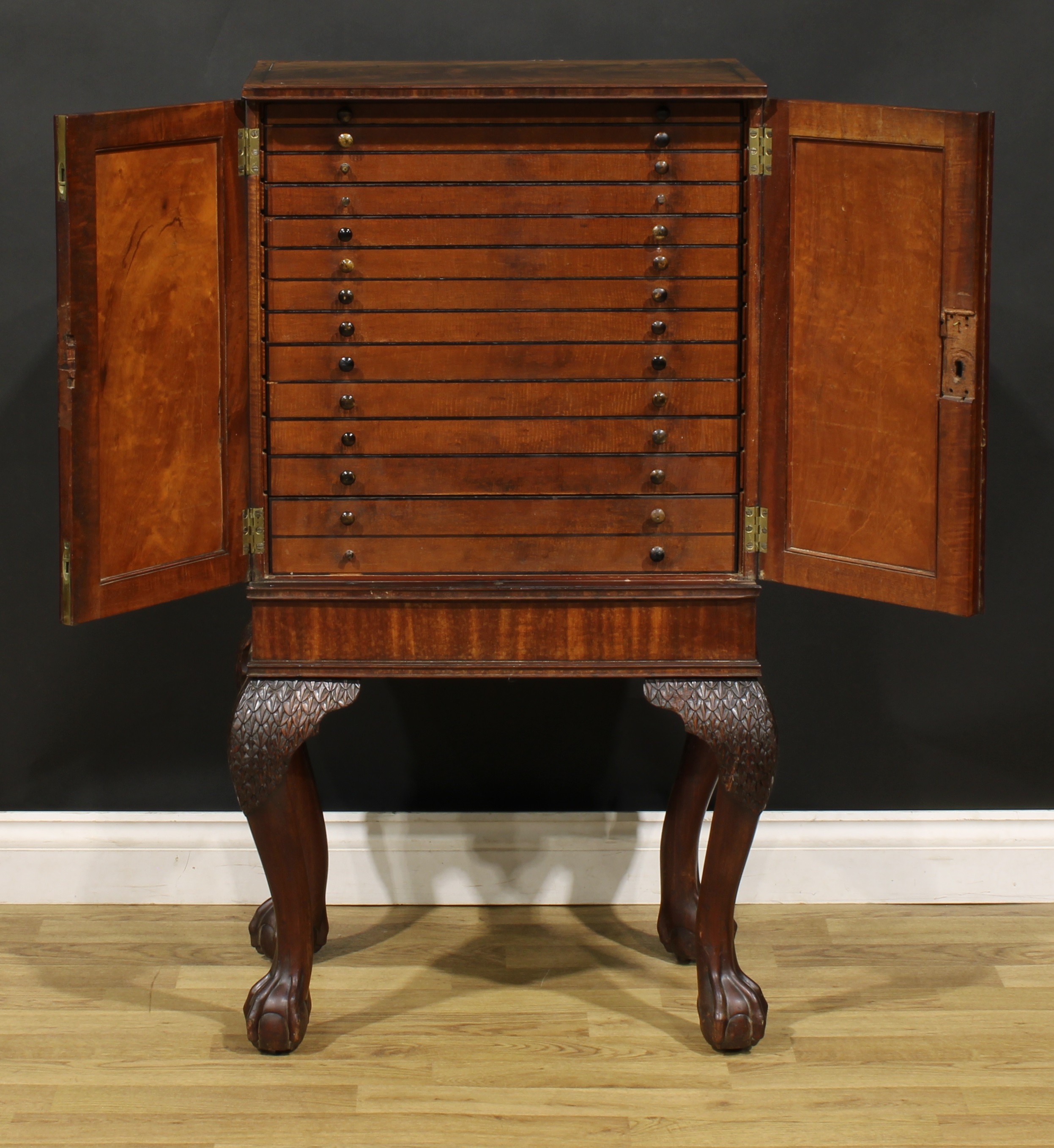 A 19th century Irish mahogany connoisseur’s enclosed collector’s specimen cabinet, rectangular top - Image 2 of 5