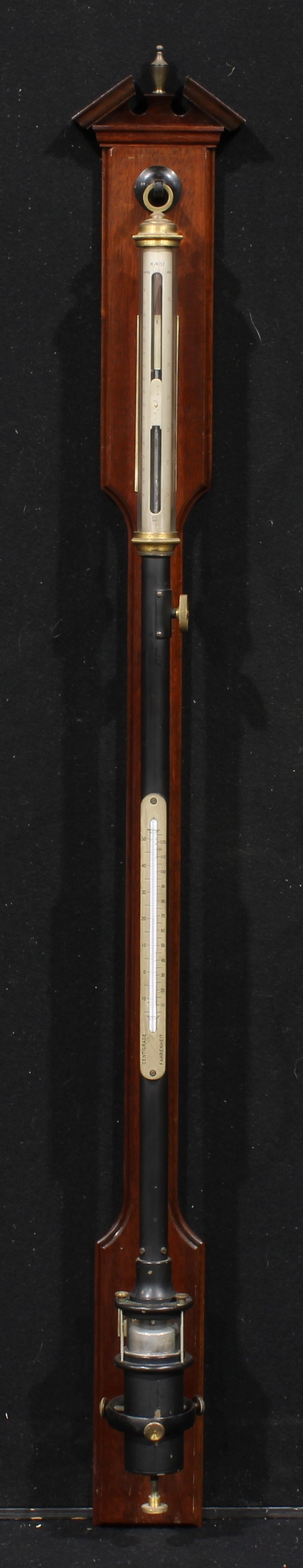 A mid 20th century marine stick barometer, by Negretti & Zambra, London, M/4152, 105.5cm high,