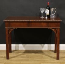 A 19th century Chippendale Revival mahogany side or serving table, rectangular top with gadrooned