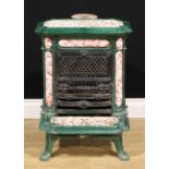 An early 20th century French enamelled cast iron stove, by Fonderies de Sougland, Aisne, 67cm