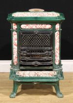 An early 20th century French enamelled cast iron stove, by Fonderies de Sougland, Aisne, 67cm
