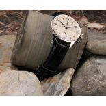 An IWC [International Watch Company] Schaffhausen stainless steel chronograph automatic