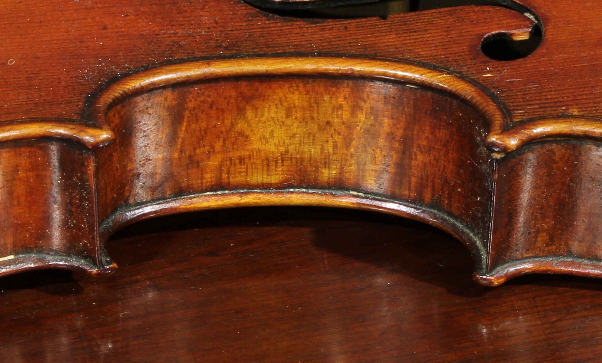 A violin, the two-piece back 36cm long excluding button, Stradiuarius 1721 label, ebonised tuning - Image 5 of 10