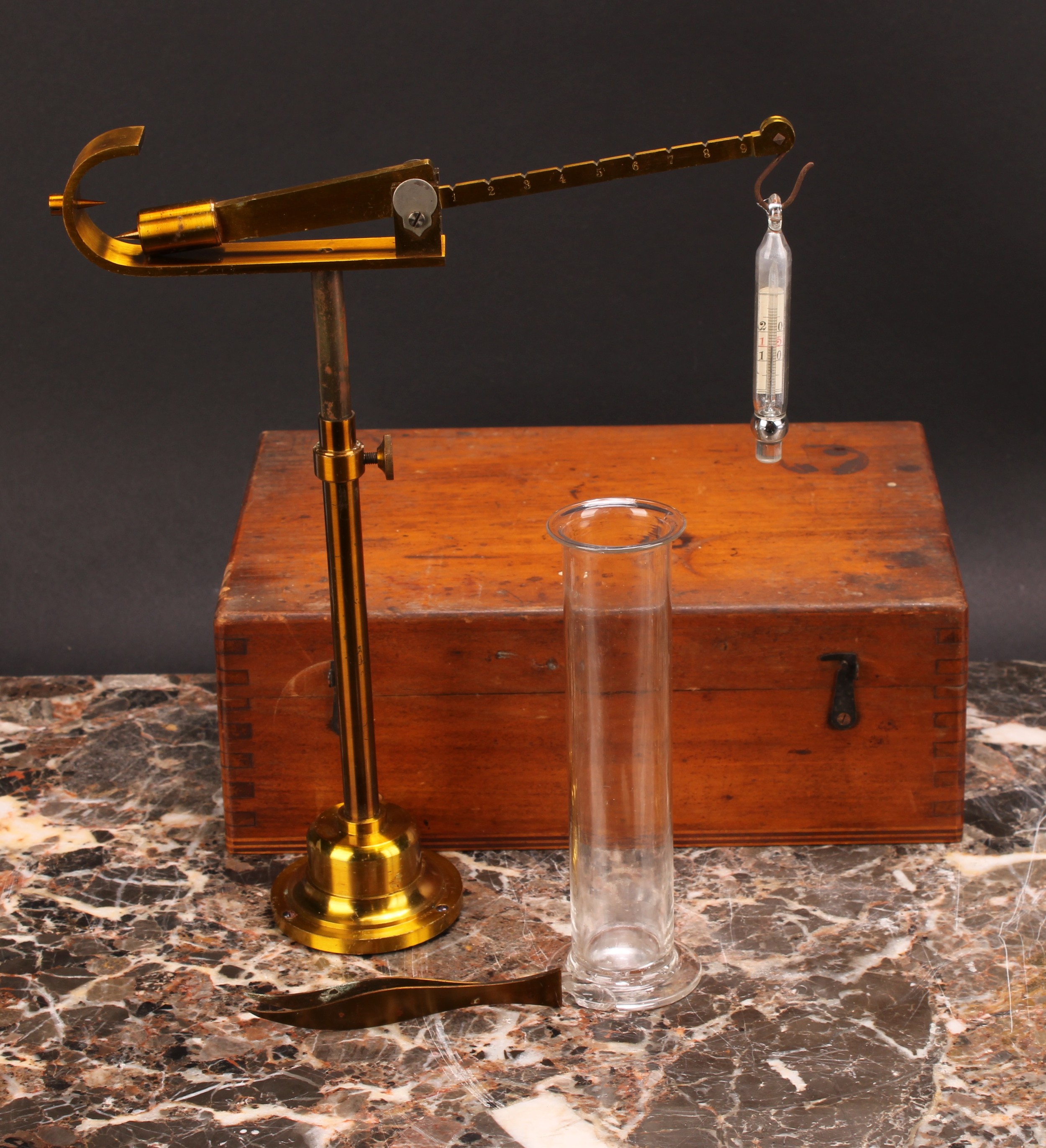 Scientific Instruments - an early 20th century lacquered brass Westphal specific gravity balance, - Image 2 of 2