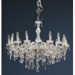 A large contemporary Genovese style Barocchetto design sixteen-branch electrolier, 91.5cm high