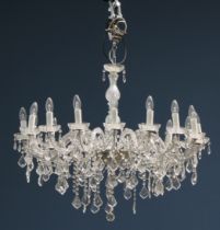 A large contemporary Genovese style Barocchetto design sixteen-branch electrolier, 91.5cm high