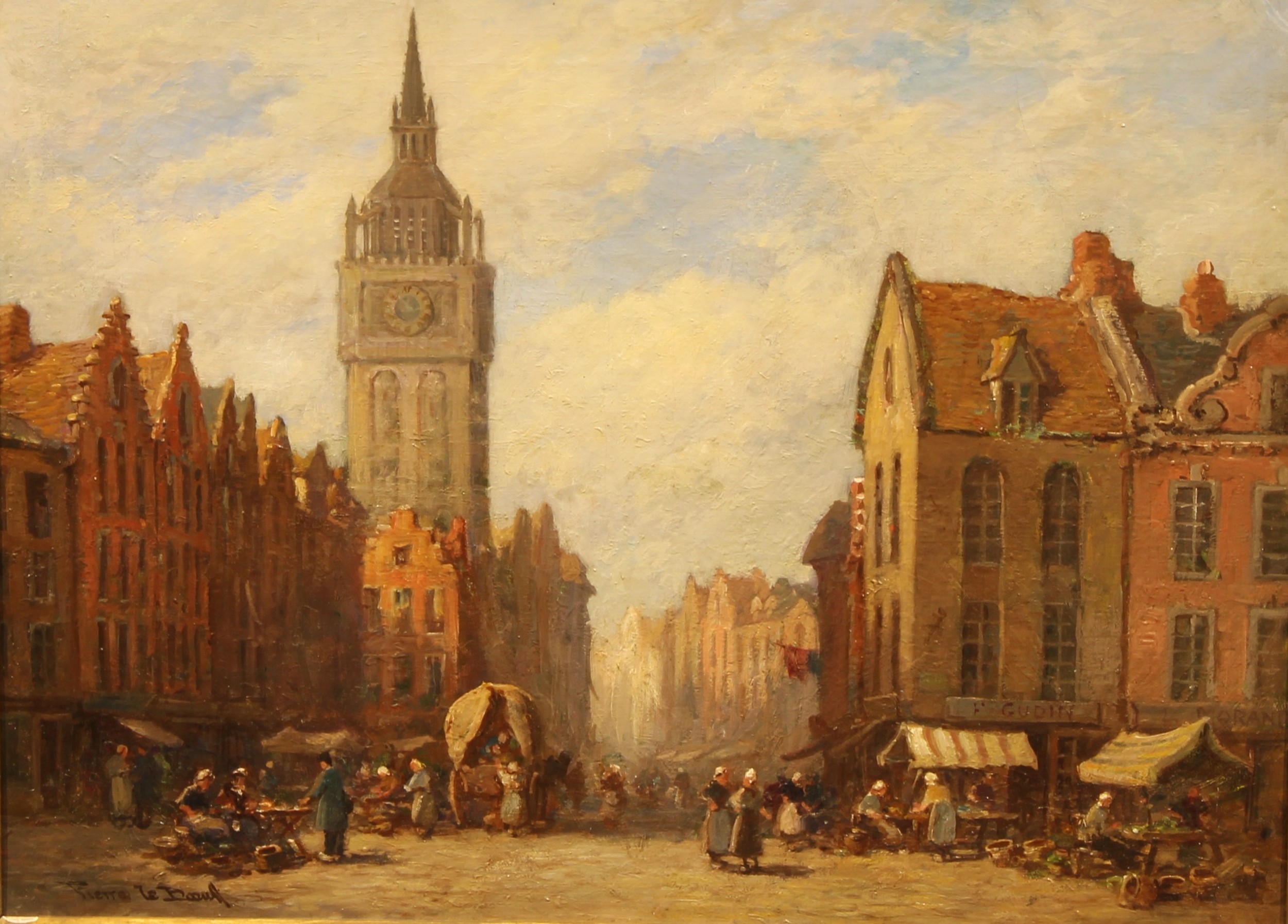 Pierre le Boeuff (1899 - 1920) The Belfry, Ghent signed, oil on canvas, 44.5cm x 60cm