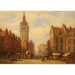 Pierre le Boeuff (1899 - 1920) The Belfry, Ghent signed, oil on canvas, 44.5cm x 60cm