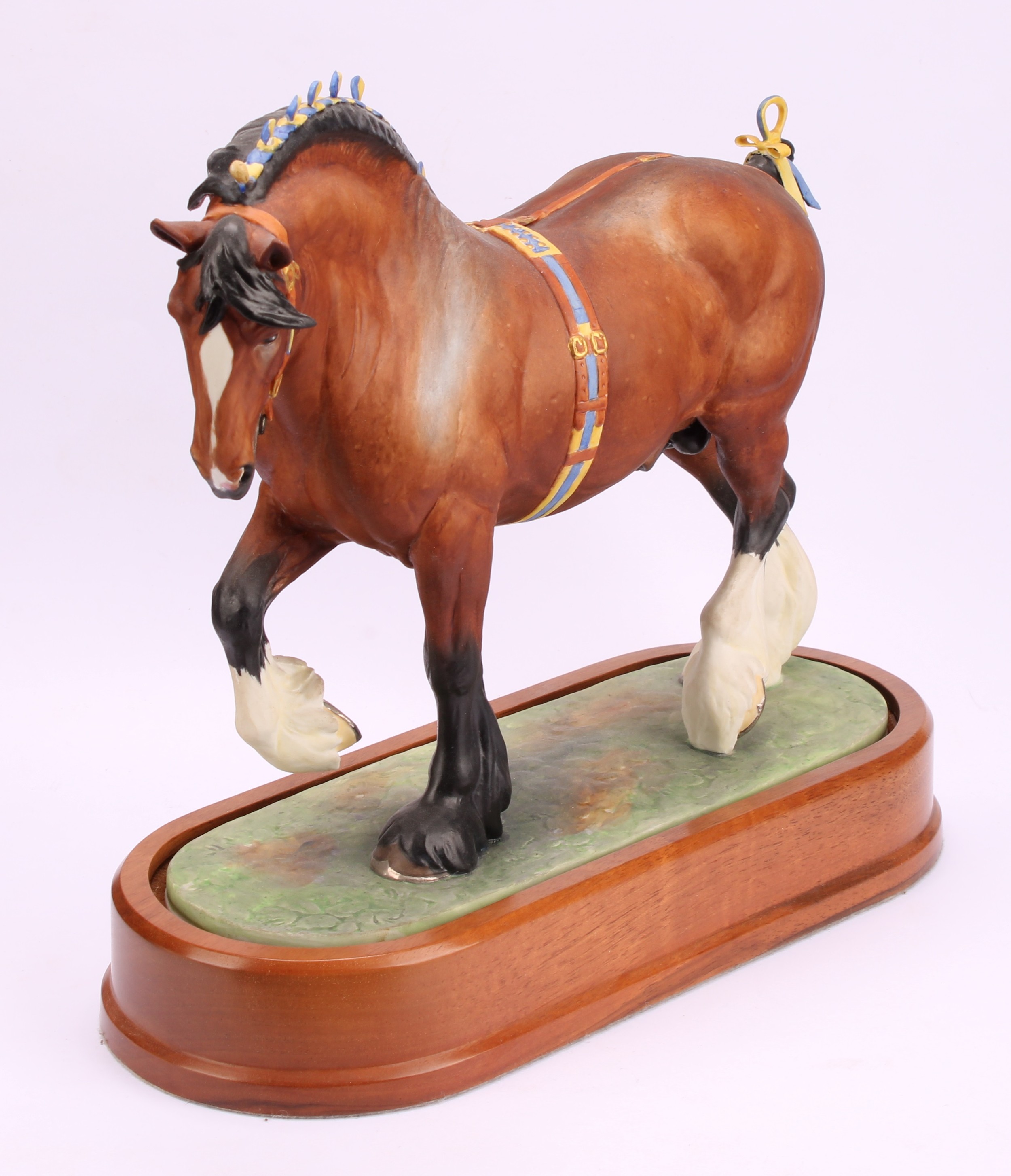 A Royal Worcester figure, of a Shire Stallion, modelled by Doris Lindner, limited edition no. 175/ - Image 3 of 4