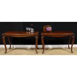 A pair of unusual 19th century mahogany pier/occasional dining tables, in the French Hepplewhite