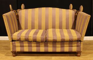 A Victorian Knole sofa, turned legs, 116cm high, 161cm wide, 84cm deep, c.1880