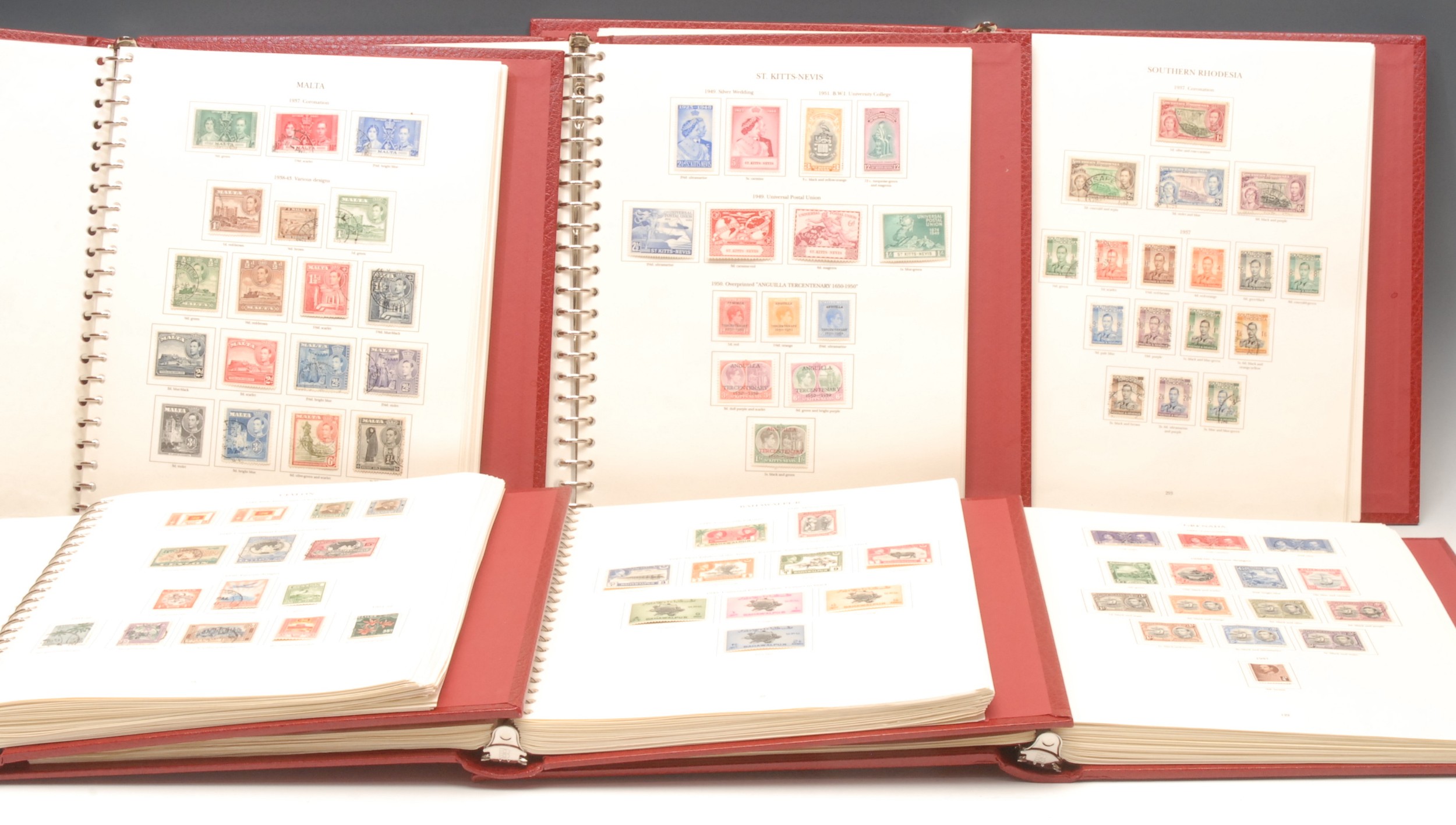 Stamps - GVI Stanley Gibbons British Commonwealth issues 1936 - 1952 housed in six red binders - Image 4 of 4