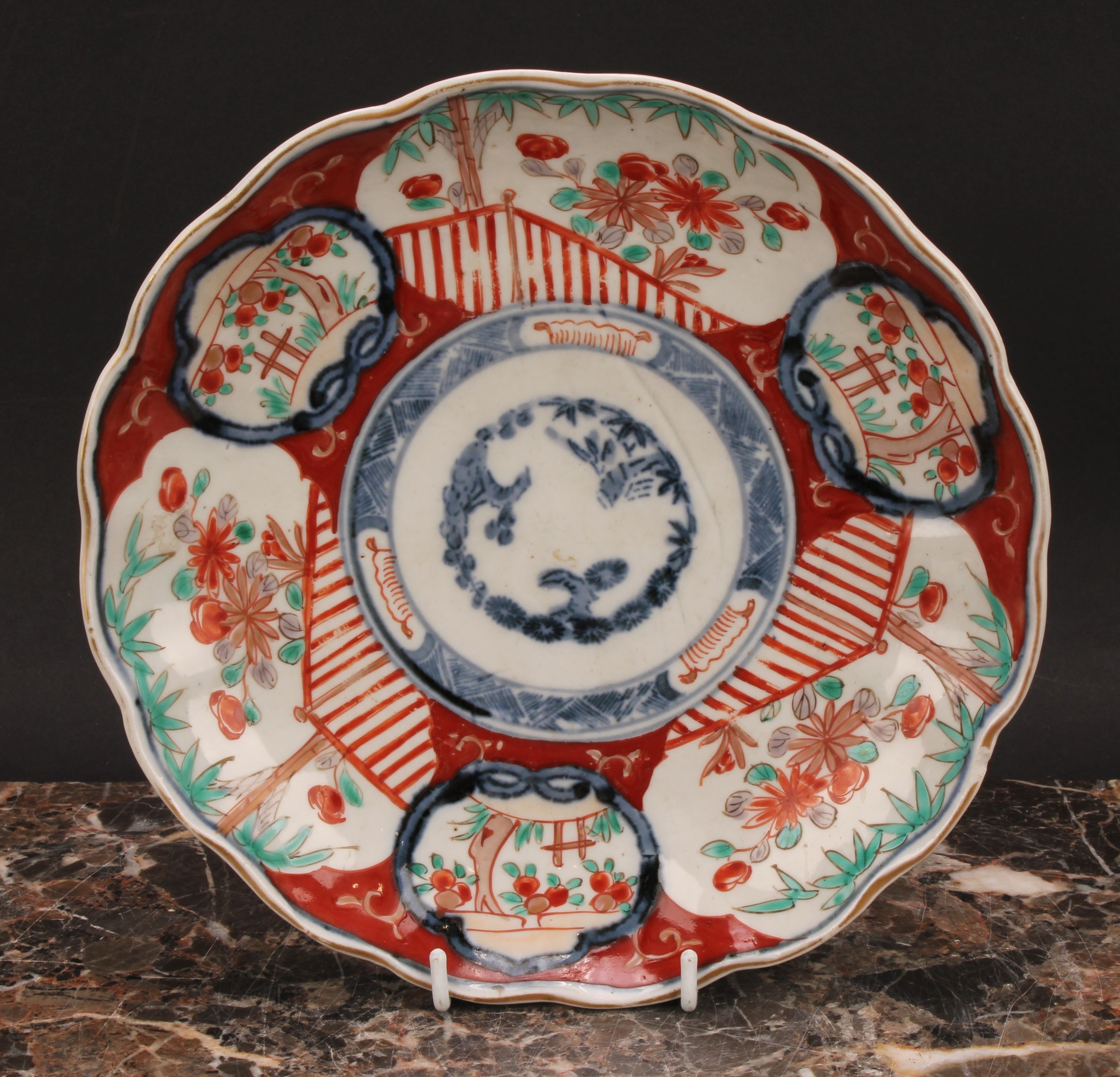 A Japanese circular dish, painted in the Imari palette, 30.5cm diam, Meiji period; others, - Image 3 of 10