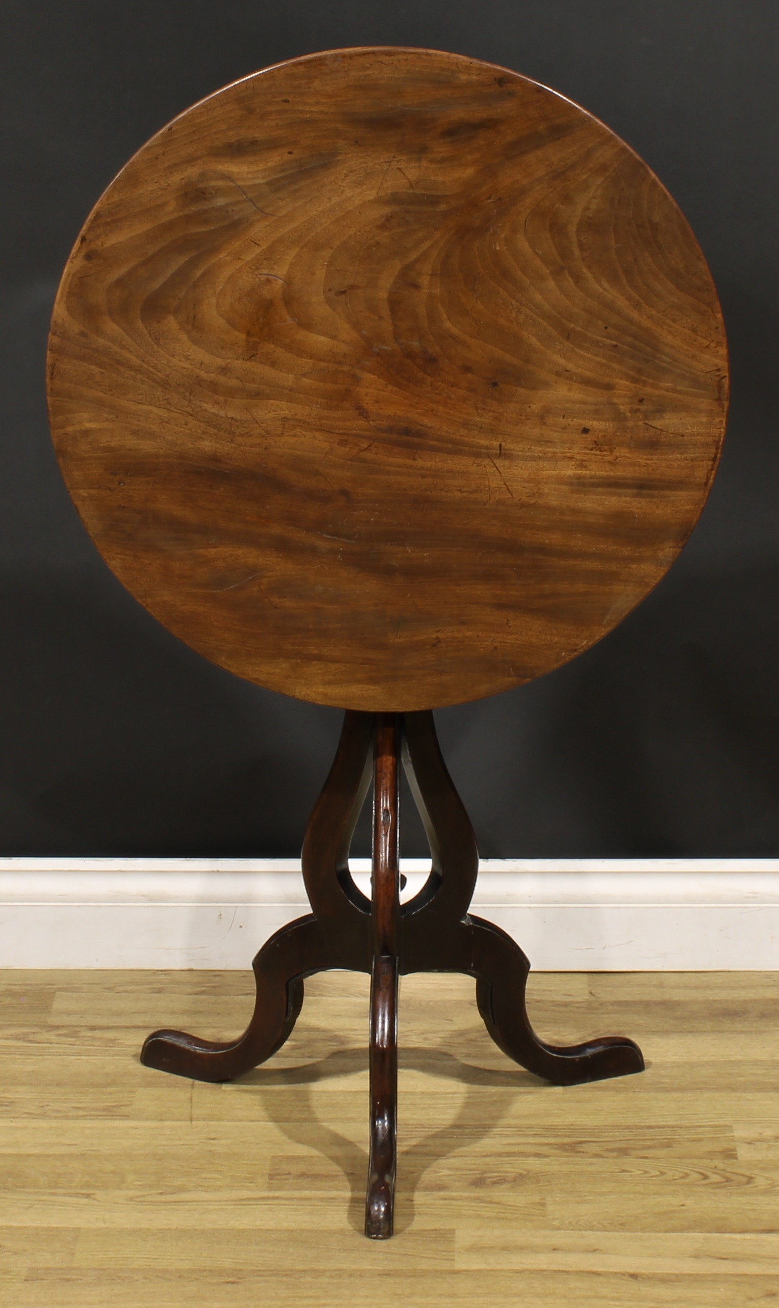 A George III mahogany tripod table, based on a design by Thomas Chippendale, circular tilting top, - Image 3 of 4