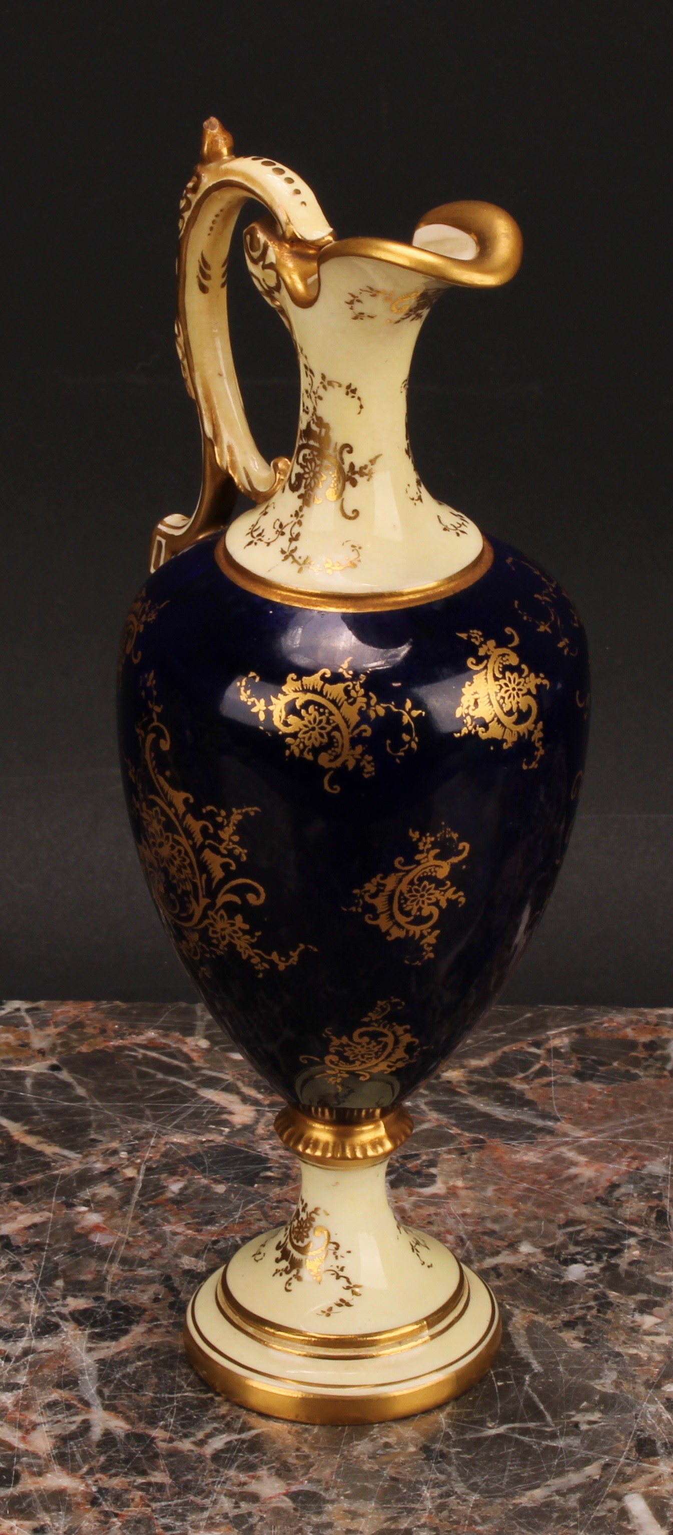 A Coalport Named View ewer, painted by E. O. Ball, signed, Loch Farr, within gilt cartouche, on a - Image 3 of 6