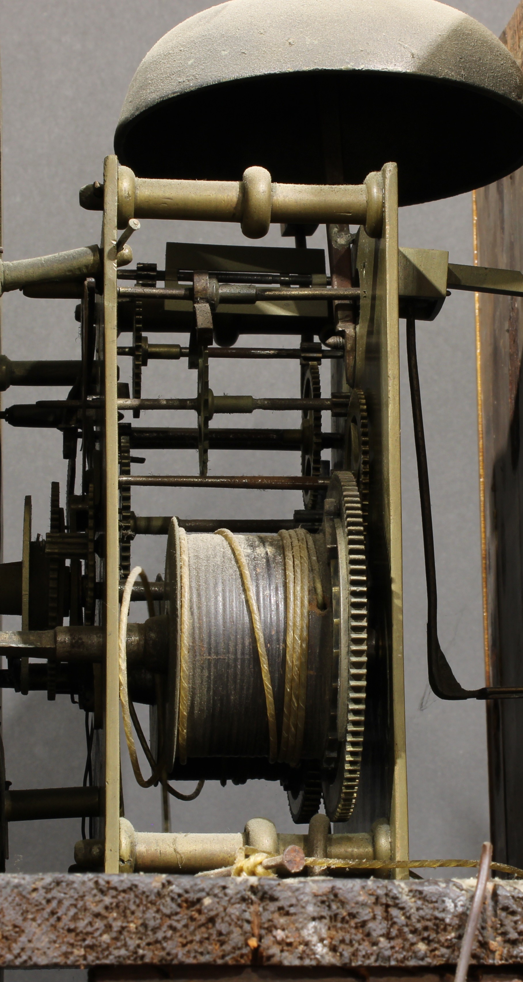 A George III oak longcase clock, 30.5cm square brass dial with silvered chapter ring inscribed - Image 6 of 6