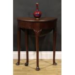 A 19th century mahogany gateleg lamp or occasional table, fall leaf, straightened cabriole legs, pad