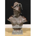 After the Antique, a large patinated bronze, in the Grand Tour taste, as a Roman Centurian, 91cm