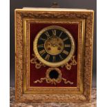 A Louis XV style giltwood and gesso wall clock, incorporating a 19th century French dial and
