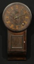 An early 20th century oak Act of Parliament style tavern clock, 40cm dial inlaid with Roman