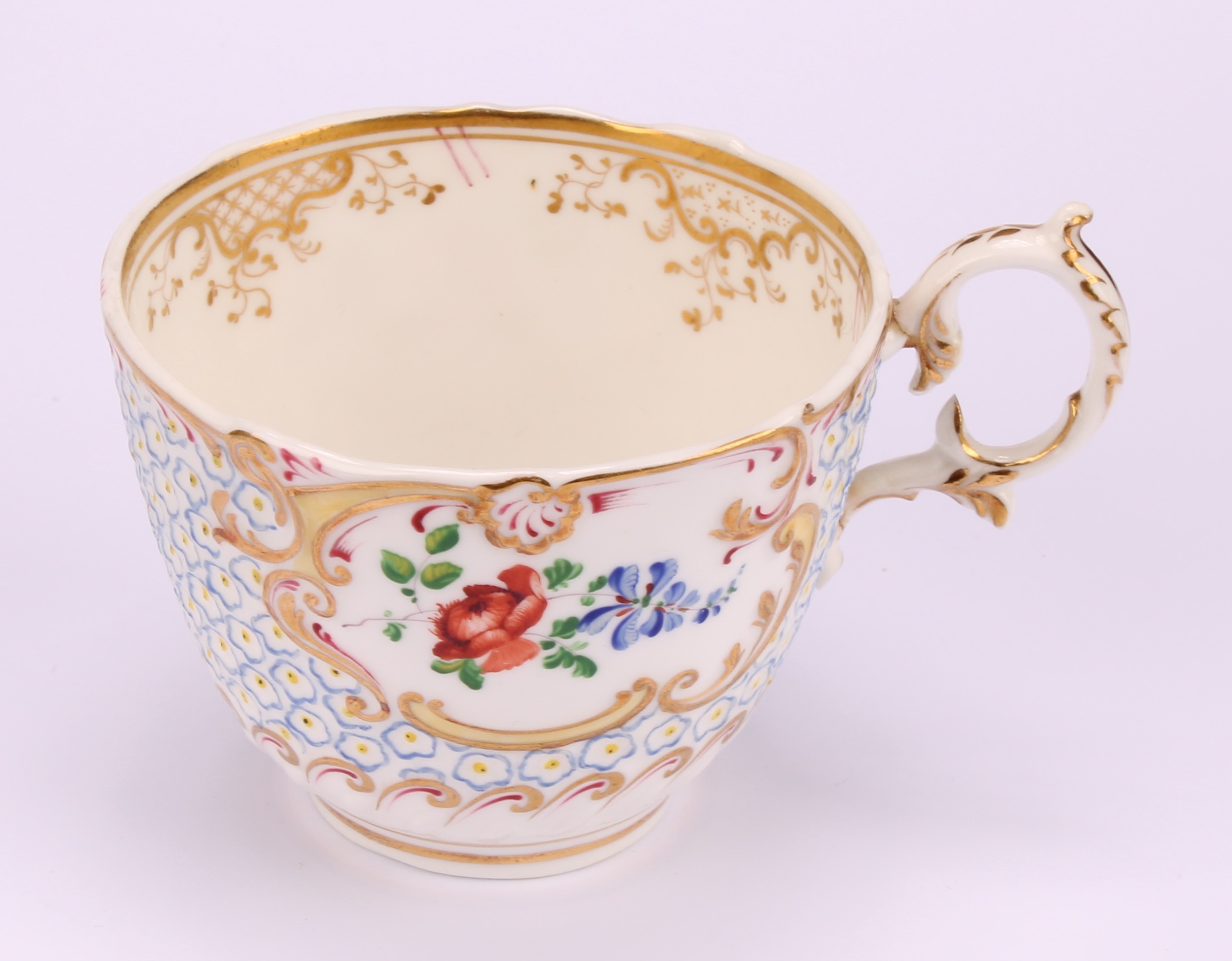 A H & R Daniel Mayflower tea cup and saucer, pattern no.4630, the saucer 14.5cm diam, c.1828-30 - Image 4 of 8