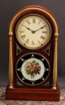 A late 19th century American parcel-gilt mahogany mantel clock, Eight-Day Spring Clock, by Seth