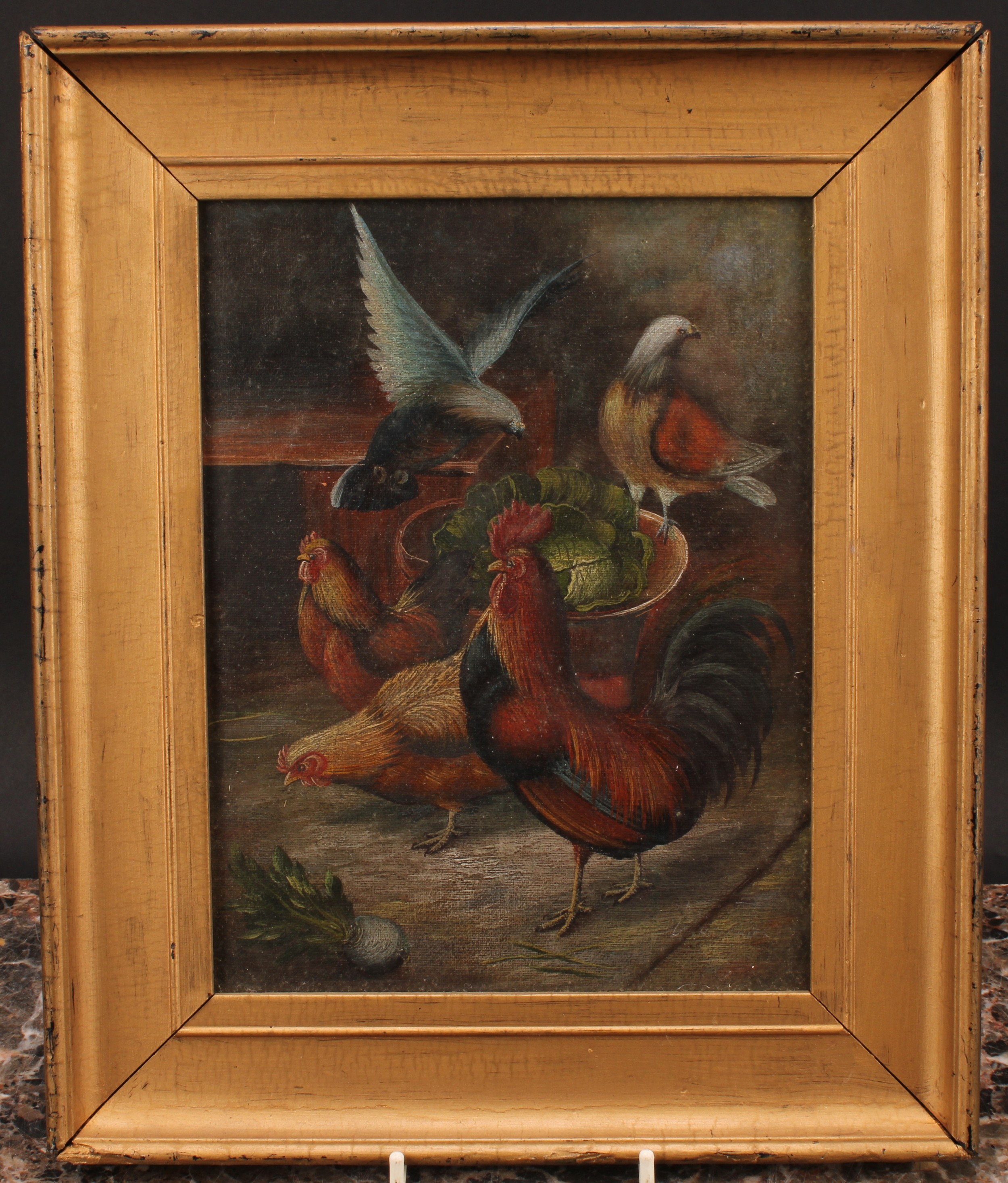 English School (early 20th century) King of the Farmyard oil on board, 24cm x 18.5cm - Image 3 of 4