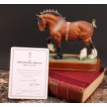 A Royal Worcester figure, of a Shire Stallion, modelled by Doris Lindner, limited edition no. 175/