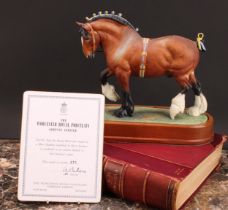 A Royal Worcester figure, of a Shire Stallion, modelled by Doris Lindner, limited edition no. 175/