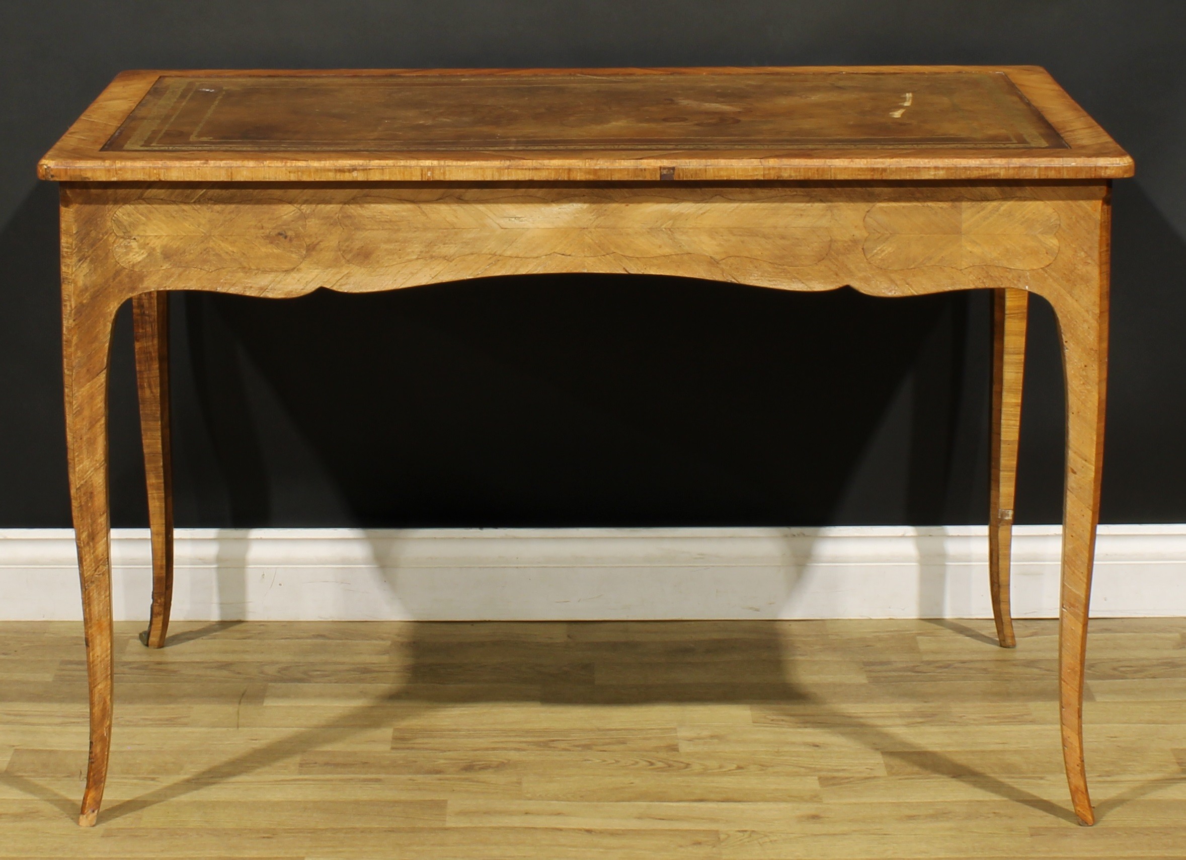 A 19th century French kingwood bureau plat, in the Louis XV Revival taste, rounded rectangular top - Image 6 of 6