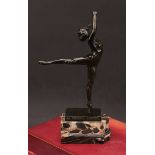 Serge Yourievitch (1876-1969), a dark patinated bronze, La Danseuse Nattova, female dancer en