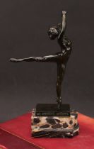 Serge Yourievitch (1876-1969), a dark patinated bronze, La Danseuse Nattova, female dancer en