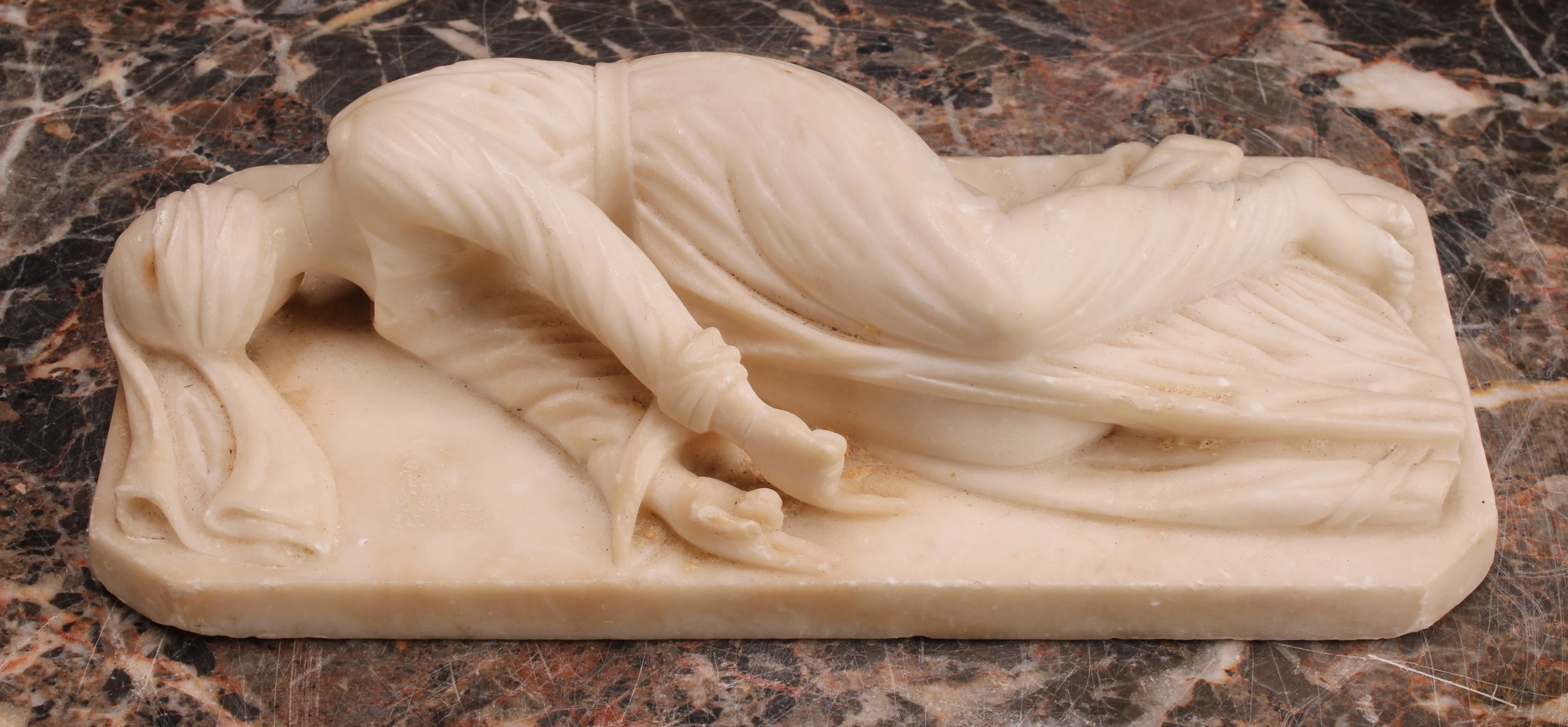 Italian School (early 20th century), an alabaster carving, St. Cecilia, a smaller rendition of the - Image 2 of 4