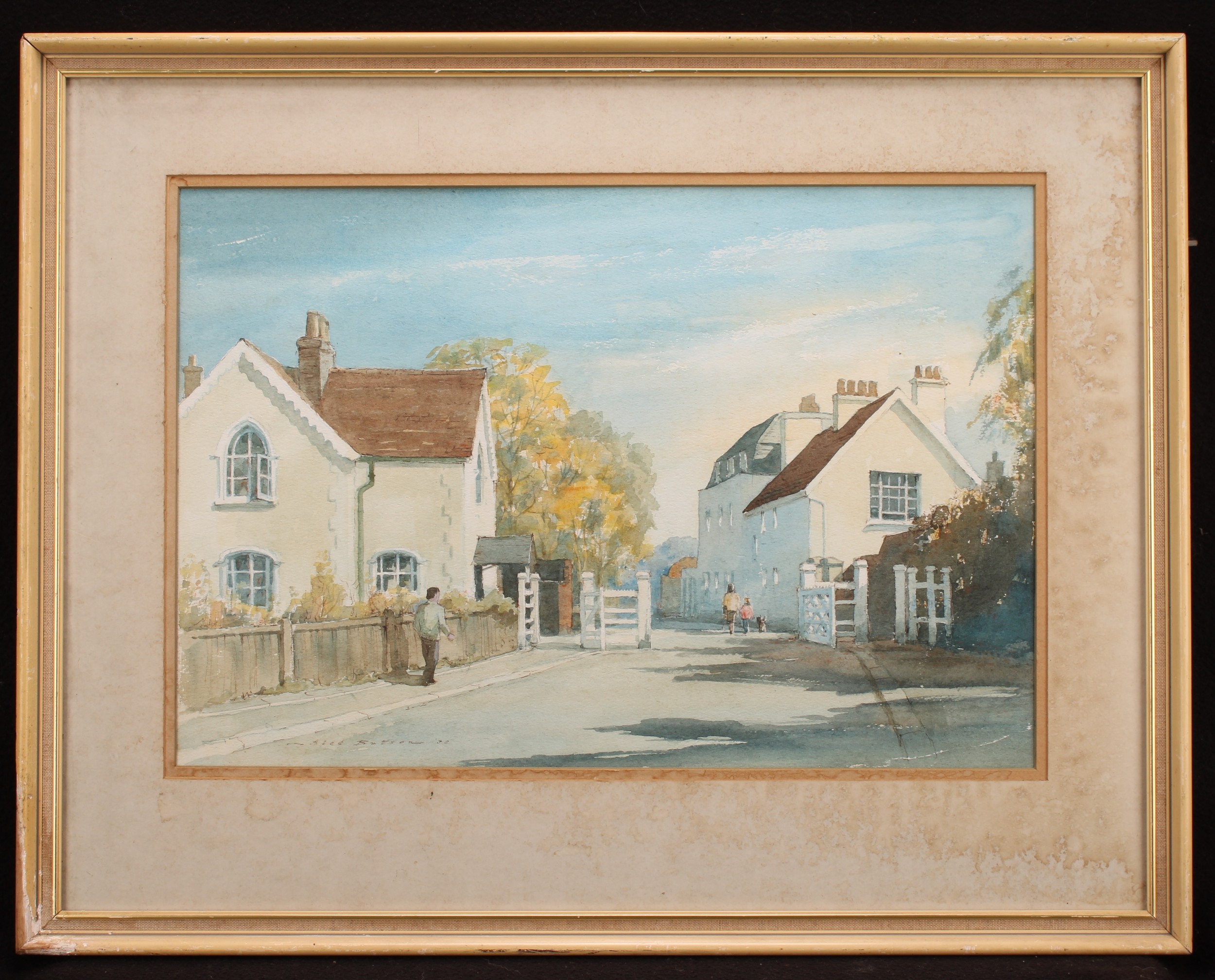 Alec Butson (20th century) Toll Gates, Hadley Common, signed, watercolour, 32cm x 47cm - Image 2 of 5