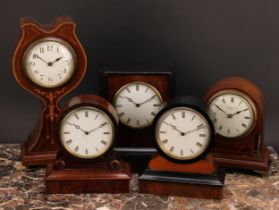 A late 19th century rosewood drum-form mantel clock, of small proportions, 16.5cm high, 15.5cm wide;