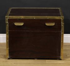 A 19th century style brass bound mahogany country house silver chest, in the campaign manner,
