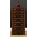 A George III style mahogany chest, of six drawers, 99cm high, 46.5cm wide, 36cm deep