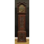 An 18th century and later mahogany longcase clock, 30.5cm arched dial inscribed Rich Marshall