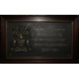 A large rectangular bronze plaque, boldly cast with the Crest of the Gas Council, inscribed 'This