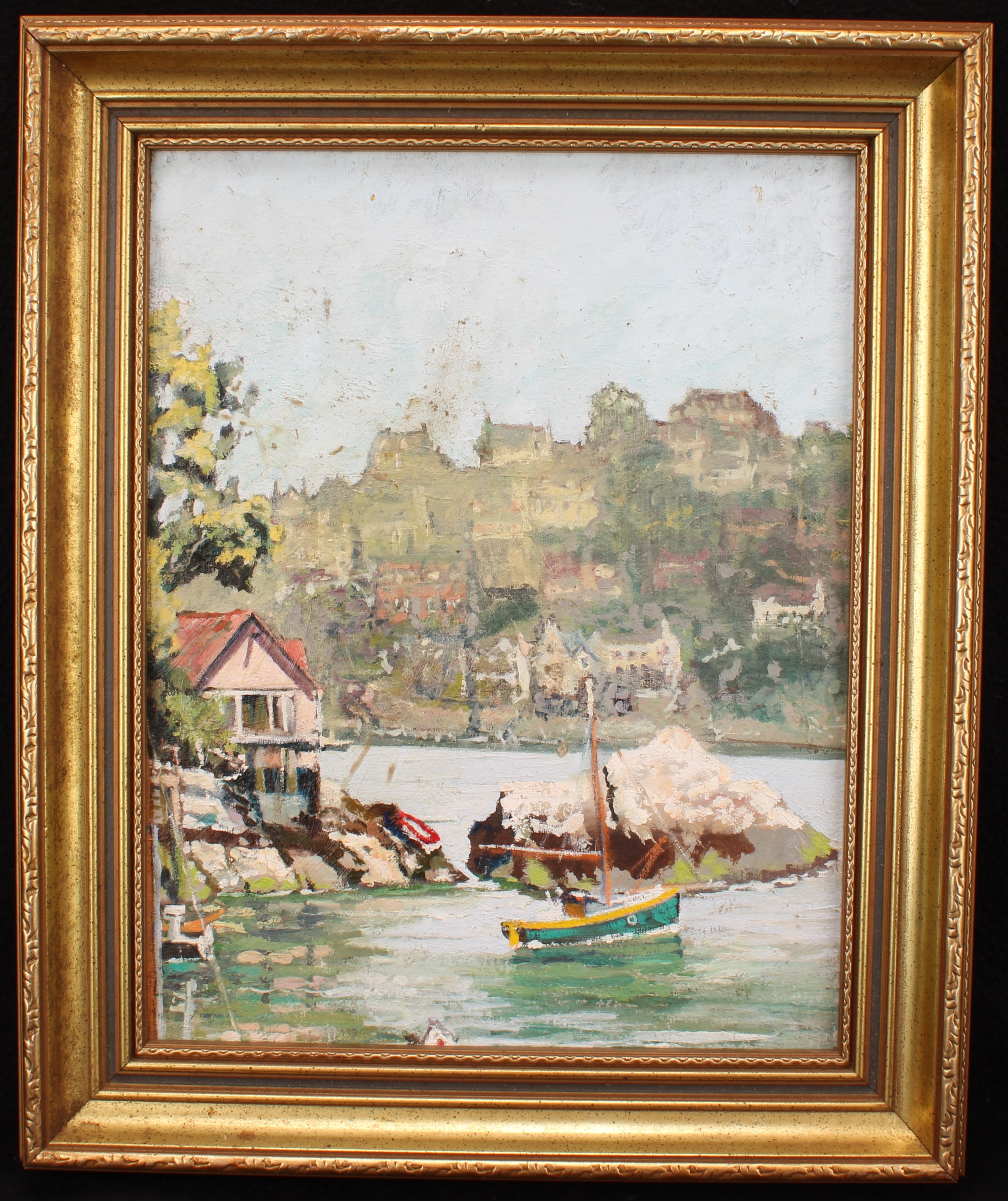 English School (20th century) A Cornish Harbour, oil on hardboard, 34.5cm x 26.5cm - Image 2 of 3