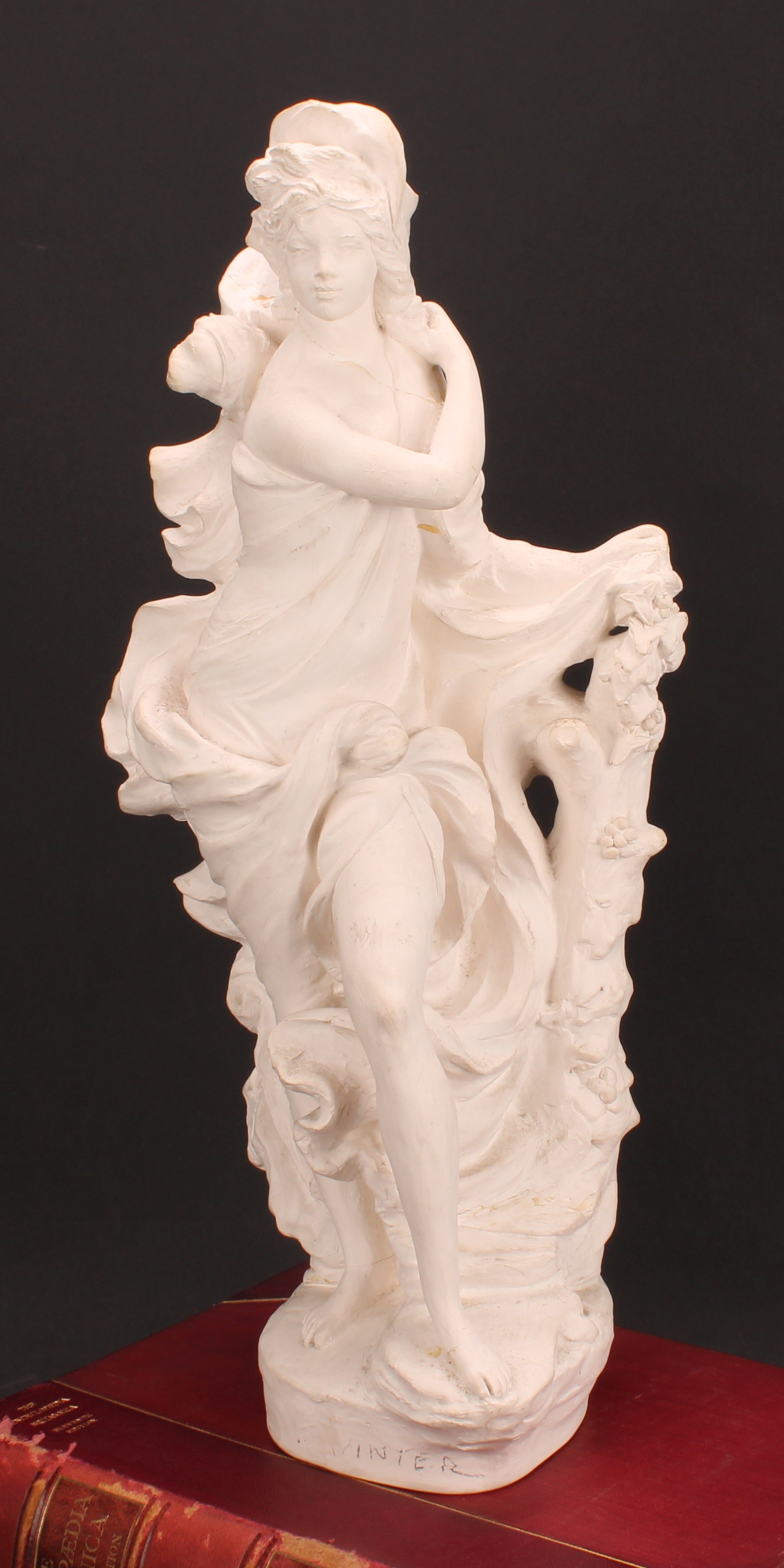 Sir Arnold Machin (1911-1999), Royal Worcester plaster maquette, Winter, she stands scantily dressed