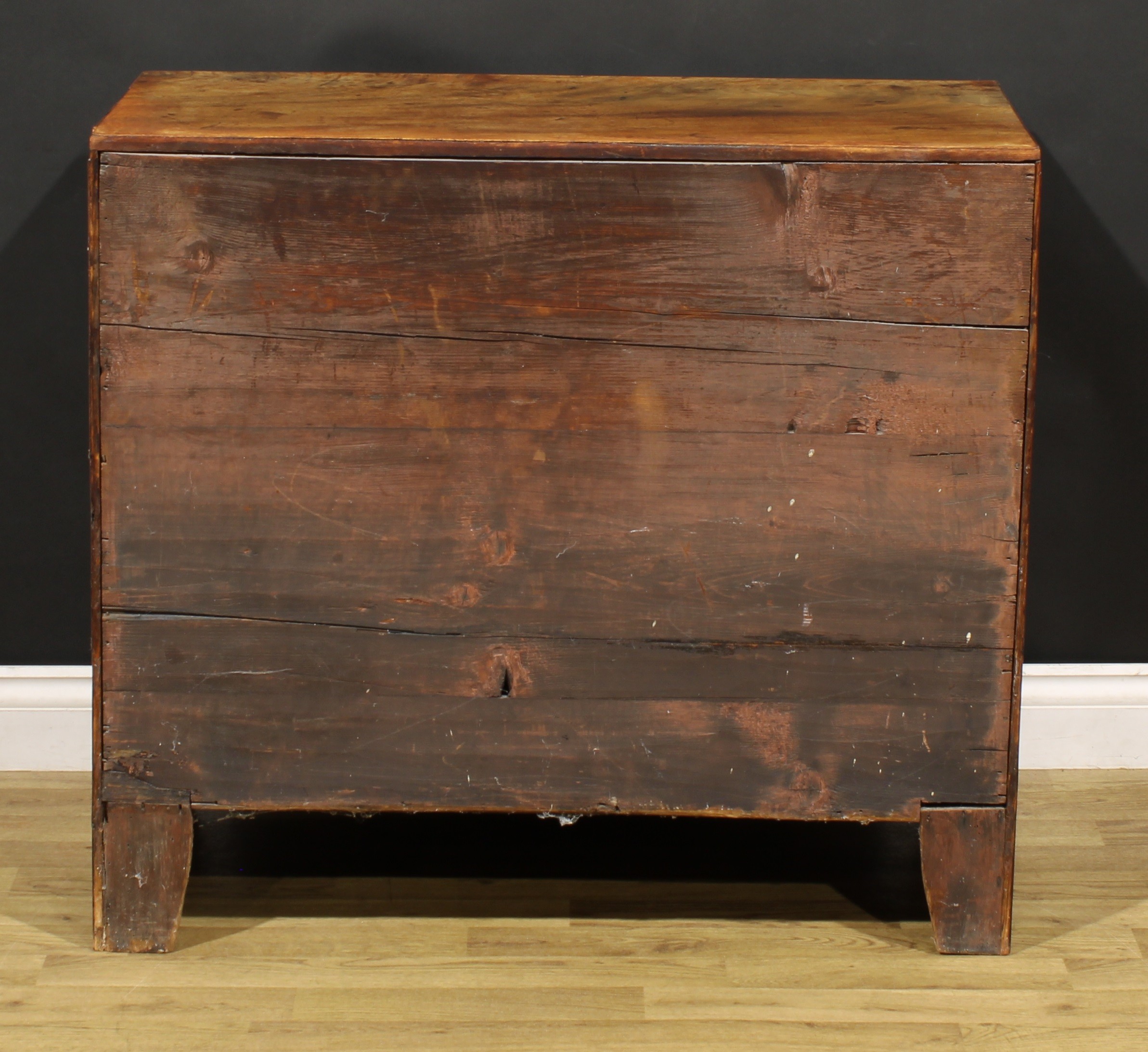 A George III mahogany caddy top chest, of three long cockbeaded drawers, shaped apron, bracket feet, - Image 6 of 6