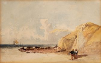 Richard Parkes Bonington (1802–1828) Sandy Cove, signed and dated 1818, watercolour, 19.5cm x 31.5cm