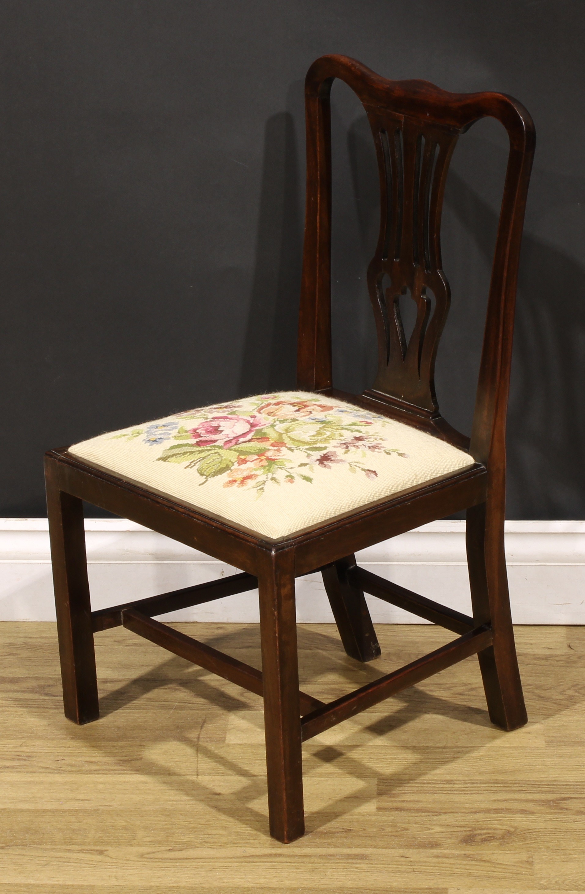 A 19th century mahogany Chippendale design child’s chair, pierced splat, drop-in seat, 68cm high, - Image 3 of 4