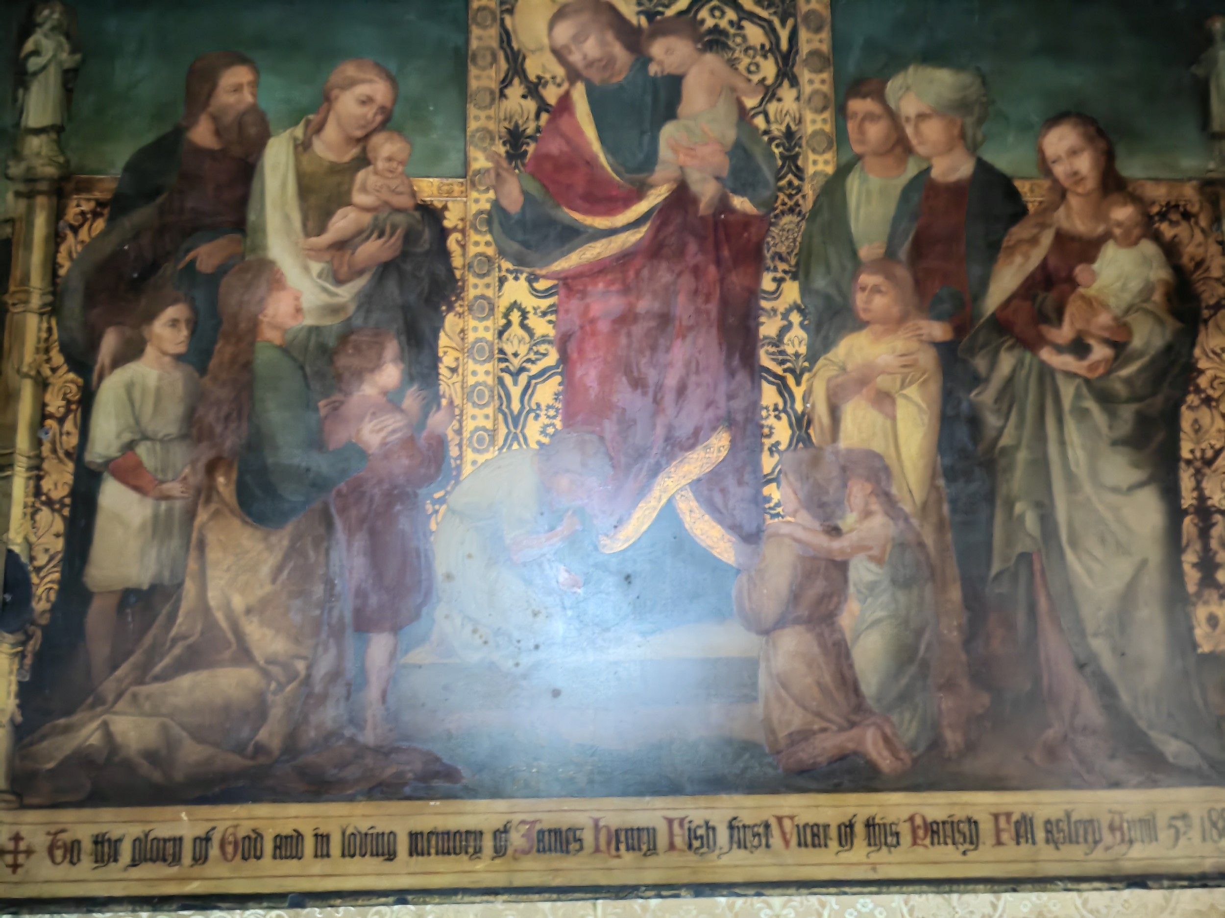 Pre-Raphaelite School (19th century) A substantial architectural triptych, Presentation of Christ to - Image 3 of 3