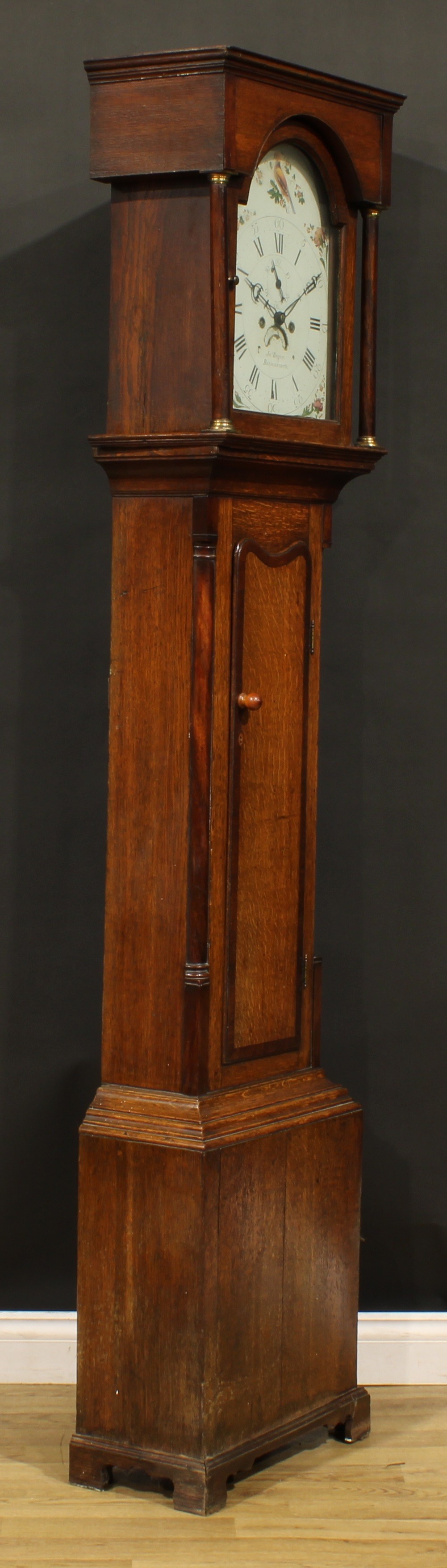 A George III mahogany and oak longcase clock, 31cm arched painted dial inscribed Jno Rogers, - Image 2 of 6