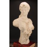 Continental School, a composition bust, Isabella, 72cm high